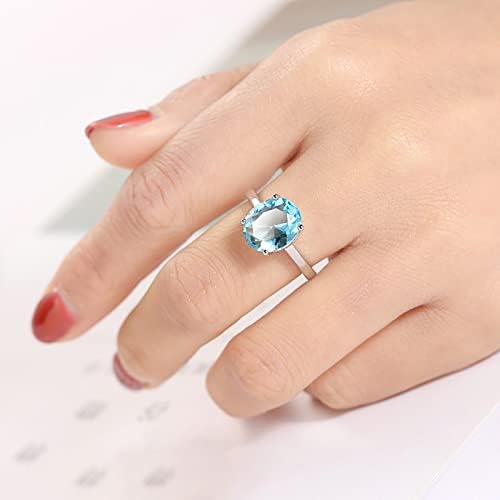 2023 Ново Годежен Синьо Или Женски Пръстен на Годишнина от Сватбата, Модни Пръстени във формата на кръгла пръстени с