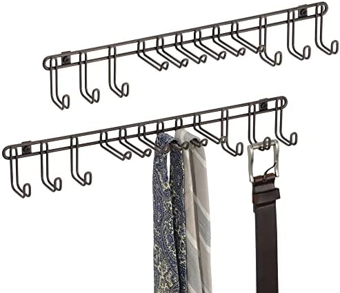 mDesign Метален Стенен шкаф-органайзер за съхранение на спалня, гардероб, Антре - за мъжки/женски вратовръзки,