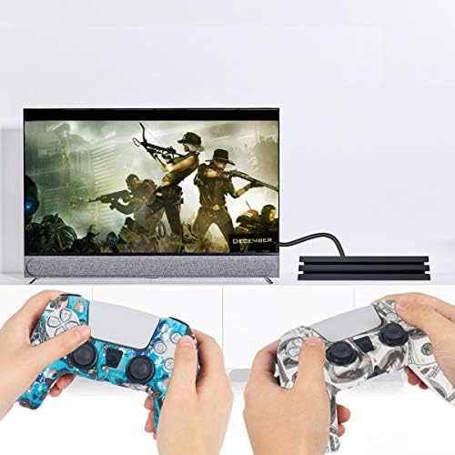 Корица контролер PS5 - 2 опаковки силиконови калъфи PS5 с дръжки контролер PS5 - Аксесоари с плъзгане защита за PlayStation 5, PS5 Digital Edition - 8 дръжки за палеца за PS5 - Witch& Balin