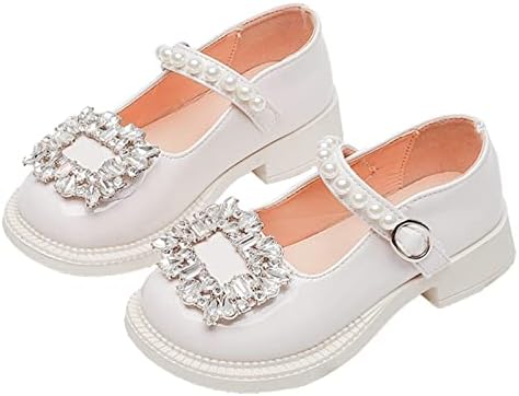 Кожени обувки С кристали За момичета, Меки Обувки на Принцесата с кръгла пръсти, Обувки На плоска подметка (За деца/Малки деца/Големите