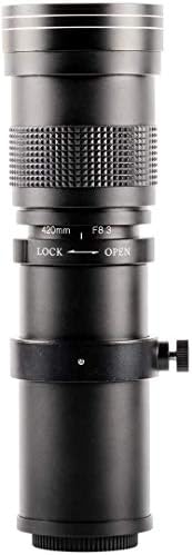 Ultimaxx 420-800 мм f /8,3-16 Super HD Ръчно Телеобектив с Т-образно увеличение + Адаптер Canon EF-M за Canon EOS M, M2, M3, M5, M6, M6 Mark II, M10, M50, M50 Mark II, M100, M200 и други камери с монтиране EF-M.