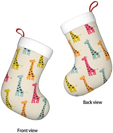 Коледни Чорапи Augenstern Цветен Жирафа Е Щастлив Камина С Две Лица Окачени Чорапи