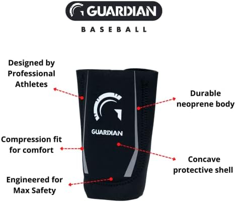 Бейзболна защита за китката Guardian - Младежки и Възрастни размери - Защита за ръцете за играчите на бейзбол и софтбол (опаковка