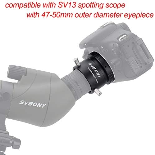 SVBONY SV186 Универсален Фотоадаптер за камерата T2 с Външен диаметър Фокусиращ не повече от 50 мм за огледално-рефлексен фотоапарат на Nikon и прожекционната стрелба Фокус?