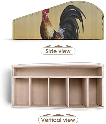 Държач на дистанционното Управление Rooster с 6 Отделения от Изкуствена Кожа, Кутия за Съхранение на Дистанционно Организатор