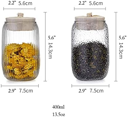 Буркани за съхранение на ZANZAN 1/2 опаковка Стъклена банка с капак от царевично обвивка, съд с широко гърло, определени
