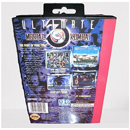 Aditi Mortal Kombat 3-Корица на Ultimate Fighting US с кутия и ръководството за игралната конзола Sega Megadrive Genesis 16 bit MD Card (калъф за САЩ и ЕС)