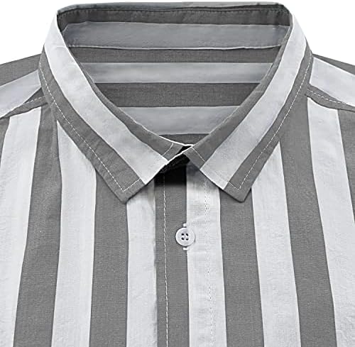 Gnvviwl / Мъжки Ежедневни Ризи с Дълъг ръкав и копчета, Шарени, в памучна Риза с джоб