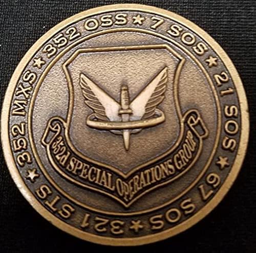 Монета на повикване на Групата за специални операции на военновъздушните сили на САЩ AFSOC 352D 352D Монета