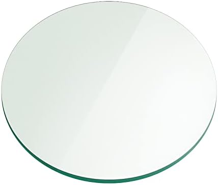 Страхотно стъкло и огледало 48 , кръгла, с дебелина 3/4 , плоска маса от закалено стъкло за полиране, 48 см, прозрачна