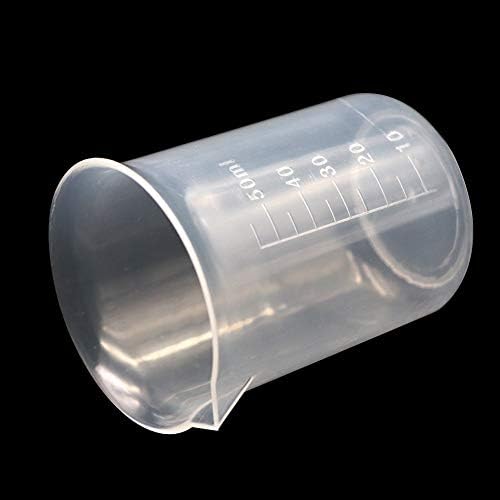 6 Опаковки от 50 мл Лабораторни Пластмасови Градуированный Чаша Прозрачна Мерителна Чаша За Смесване на Течни Контейнер за Научна Лаборатория