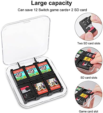 Калъф за съхранение на карти игра Захарен Череп, Твърд Защитен Органайзер За Nintendo Switch (Прозрачна обвивка с 12 слота)