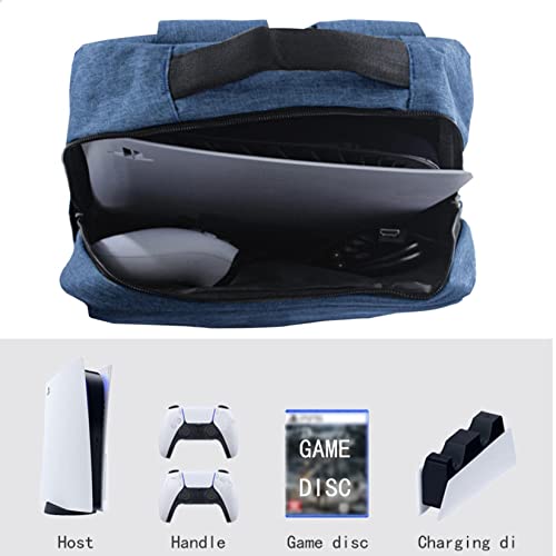 Bzdzmqm Пътна Чанта за съхранение, Раница за конзолата Ps5, Защитно Луксозна Чанта, Чанта с дръжка за набиране Ps5, Пътна Чанта за носене, чанта за игра конзола / контролери