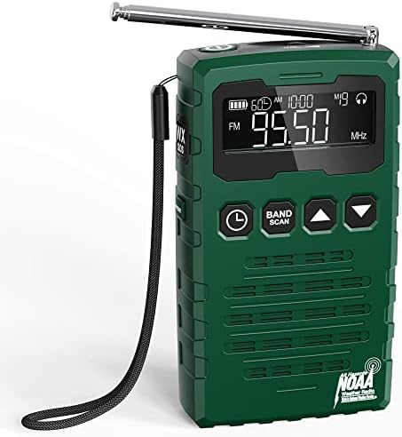 Погодное радио NOAA - Перезаряжаемое disaster радио NOAA / AM / FM, джобно карманное радио, Най-дълго време за възпроизвеждане на най-добрия прием, цифрова настройка, автоматич?