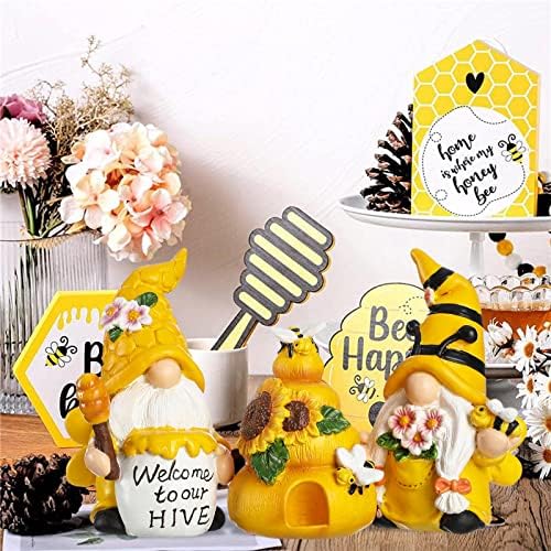 Funoasis 3 БР., Полимерни Джуджетата Пчели, Пролетно-Летни Декорации За Дома, Ръчно Рисувани, Забавни Фигурки