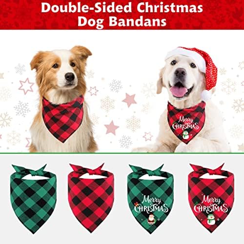 Коледни Кърпи за кучета Kytely, 2 опаковки, Изпъстрен Кърпи за кучета, Различни Размери за момчета и Момичета, Шал за Домашни