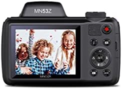 Цифров фотоапарат Minolta Pro Shot 16 Мегапиксела с Висока разделителна способност с 53-кратно оптично увеличение, видео във формат 1080p Full HD и SD карта с обем от 16 GB, MN53Z, Лилаво
