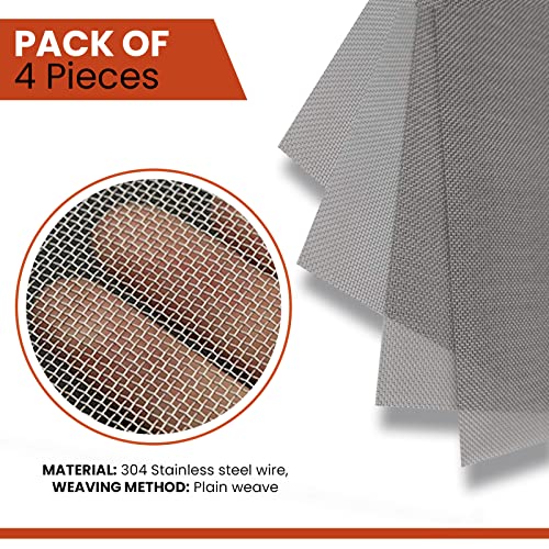 Метална мрежа, тъкани от неръждаема стомана Miilex - (4 броя) (11,8 X 8,2 на парче) отдушник Период на екрана на животното