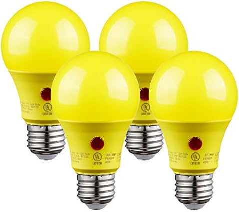Led лампи TORCHSTAR Yellow от здрач до зори за улицата, Сензорен led лампа A19, от списъка на UL, 9 W (60 W в еквивалент), 600лм,