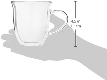 Изолирани чаши за лате borosilicate стъкло BonJour Кафе, комплект от 2 теми, по 12 унции всяка.