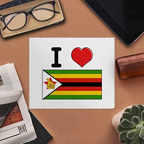 Azeeda 2 x Кърпички за почистване на лещи и очила от микрофибър I Love Zimbabwe (LC00017948)