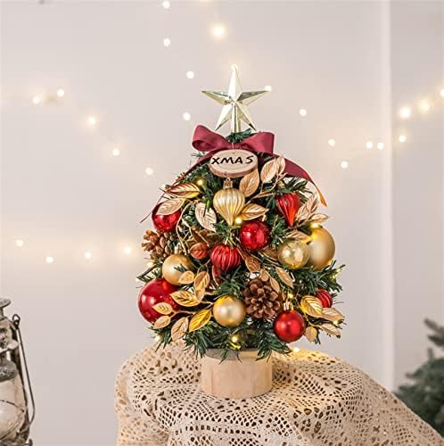 Aetygh 18-Инчовата Дъска Коледна елха, Изкуствена Мини-Коледна елха с led светлини и Декорации, Подходящи както за Коледна украса, на Дома, на кухнята, на Масата