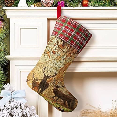 Дивата Природа Milu Елен Пайети Коледни Празници Чорапи Обратими което променя Цвета си в Магически Състав за Коледно Манто Окачени Чорапи