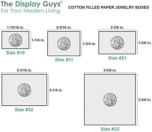 The Display Guys – Картонени Кутии за бижута с памук – 100 бр. – Бял вихър – 34 (3 7/8 x 3 7/8 x 2)