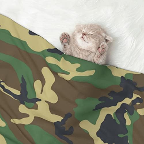 Зелени военни Камуфляжные Одеяла за по-големи кучета, Луксозен Мек Калъф за дивана за кучета, Моющееся Одеало