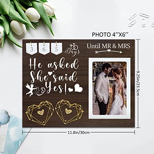 ZCPTZ Подаръци за Ангажименти за двойки - Сватбен Календар за Обратно броене, Рамка за снимки за Годеж, Уникални