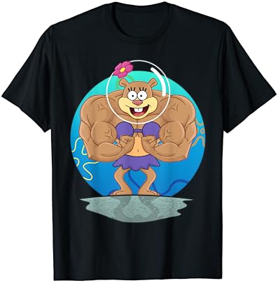 Mademark x squarepants Гъба Боб - Тениска с Мускулистыми Бузките с пясъчен цвят