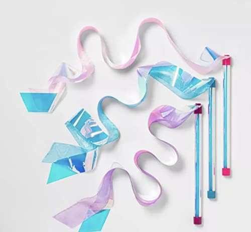 KESS Light up Ribbon Twirler, Пръчка за Газа Знаменца, Пръчка за художествена Гимнастика с Лента, Леки Танци