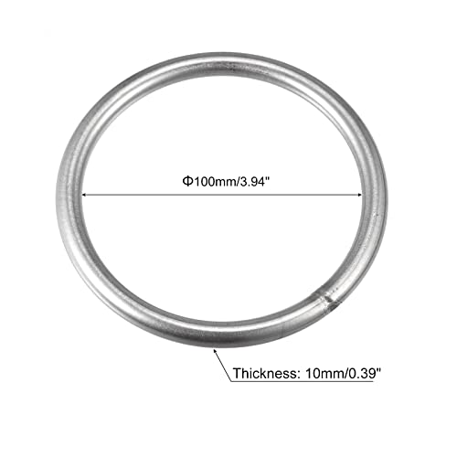 uxcell 304 Сварное о пръстен от неръждаема стомана 120 мм (4,72 ) Външен диаметър. Дебелина 10 мм