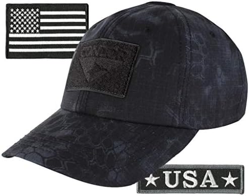 Комплект тактически кепок Condor Fitted - Ленти с бойни дух на САЩ и Флага на САЩ - Изберете размер