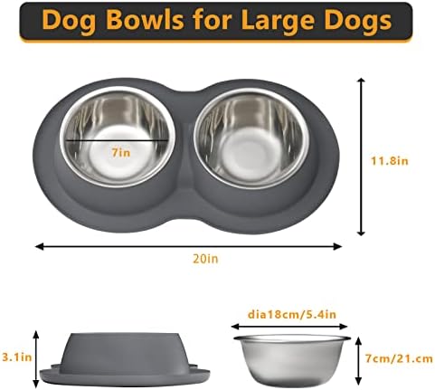 Купички за кучета за по-големи Кучета 2 Метални Чаши за Еднократна употреба от Неръждаема Стомана, Нескользящий