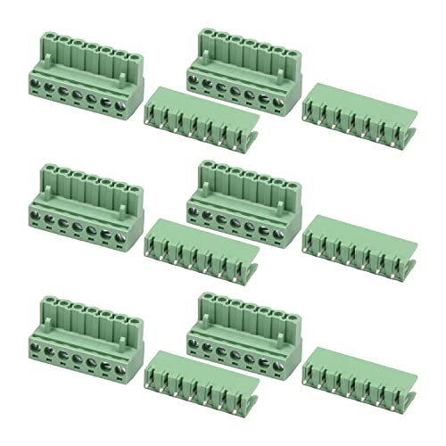 Изберете 6 двойки стъпка 5,08 mm 7P Plug Connector Клеммной подложки Мъжки и Женски за Печатни платки Пластмасови