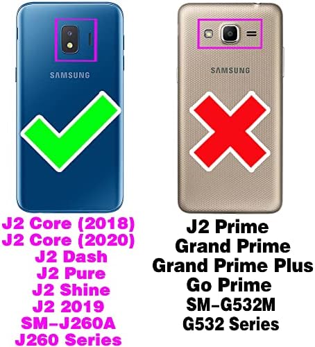 Съвместим с Samsung Galaxy J2 Pure J2 Основната J 2 Dash 2J Чанта-портфейл Shine и Защитно фолио за екран от закалено