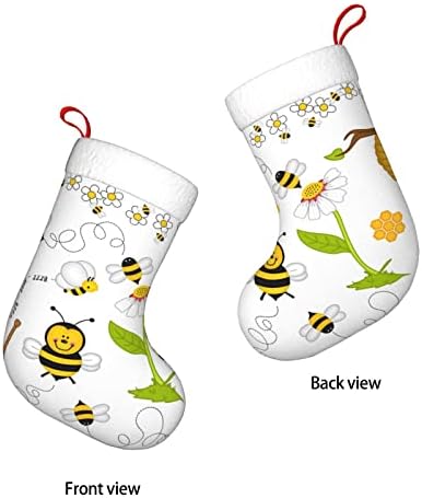 Коледни Чорапи Augenstern, Забавни Пчелите Мед Жълти Двустранни Чорапи За Окачване На Камина.