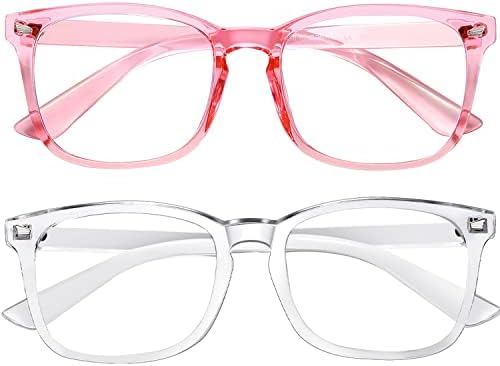 CHBP сини светозащитные очила за жени, компютърни очила за мъже, 2 пакета обикновени точки в модата на ръбове