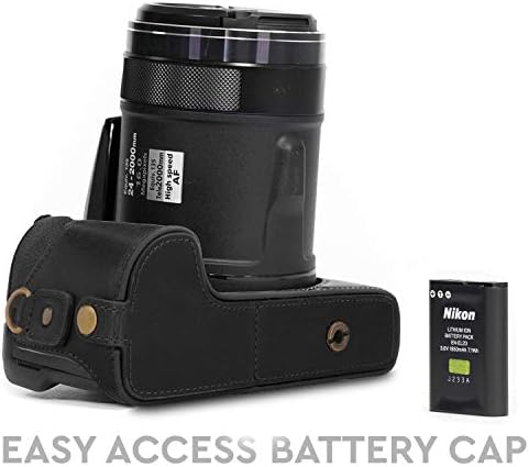 Калъф за фотоапарат MegaGear Nikon Coolpix P900S от изкуствена кожа, Черен (MG954)