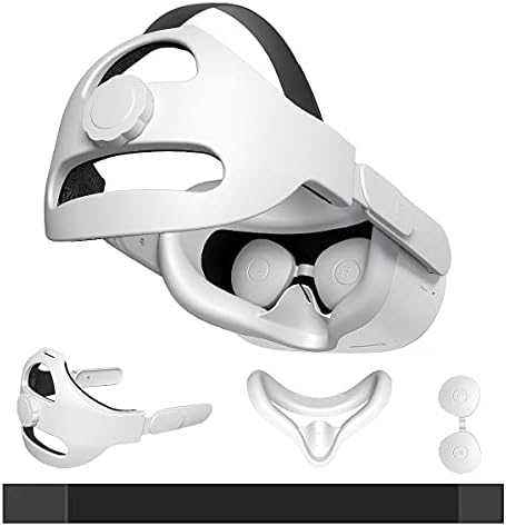 Аксесоари TOLUOHU Oculus Quest 2 Каишка за главата, Комплект силиконови защита на Oculus Quest 2 и 3 в 1,