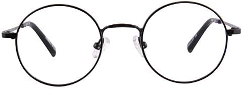 Студентски очила за късогледство, блокиране на синята светлина, в кръгла метална рамка MEDOLONG-JS1098(C1, антисиний, 175)