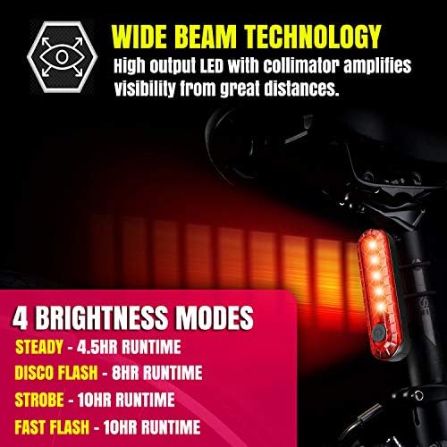 BLITZU 2023 USB-C, Акумулаторна батерия задна светлина за под наем, на 2 опаковки, Ярко-Червен led задна светлина За велосипед Cyborg 120T, Водоустойчив Светлини За каска, Аксесоар