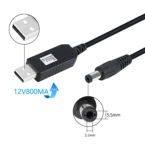 YACSEJAO USB DC от 5 до 12 В Голяма захранващия Кабел захранване USB-Кабел с конектор dc 5,5x2,1 мм Вентилатор с Led подсветка,