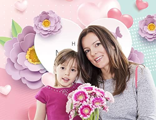DHXXSC 8X6FT Честит Ден на Майката Фонове Розово Цвете на Любовта Фон За Снимки Банер за парти в чест на Деня
