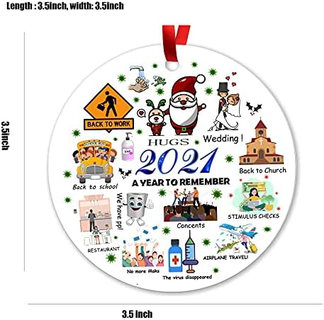ANLEMIN Коледна Украса 2021 Персонализирани Коледни Коледни Висящи Украшения Украшение Декоративна Дървена Табела за ръчно изработени Коледно -Запомнящи се 2021 година (