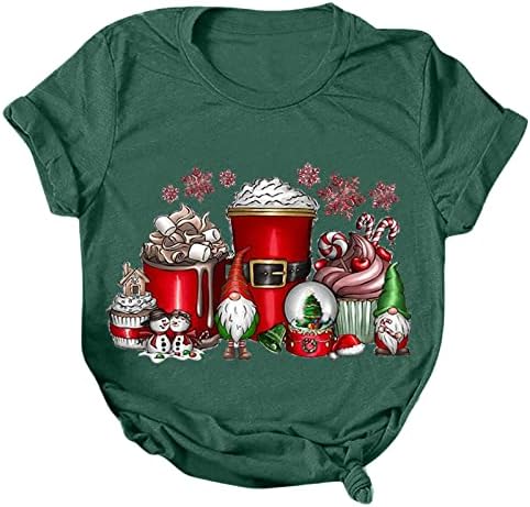 Най-добрите Женски Коледни Тениски С Графичен Дизайн, Женски Коледни Ежедневни Ризи С Къс Ръкав и Кръгло деколте,