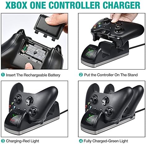 Зарядно устройство за контролер DinoFire Xbox One, поставка за зарядното устройство за контролер Dual One S/One X, докинг станция за зарядно устройство за дистанционно игрален к?
