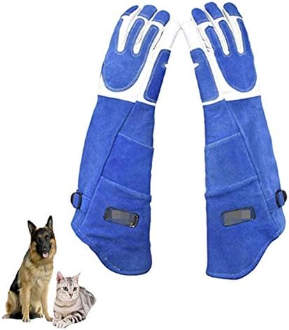 LIANXIAO Ръкавици за работа с животни От Сгъсти Телешка кожа Срещу ухапване /Драскотини, Защитни Ръкавици, Ръкавици