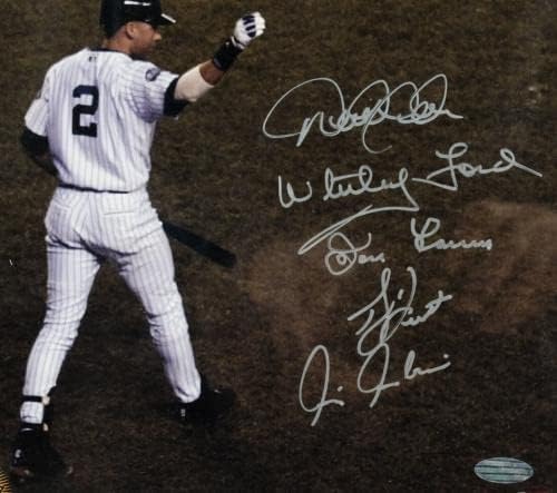 Дерек Джитър Легенди на Ню Йорк Янкис Подписаха Снимка на Световните серии 16x20 Щайнер - Снимки на MLB с автограф